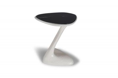  Amorph Palm side table in Whitewash stain on Ash wood with Black marble top