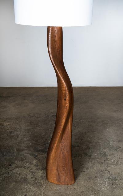  Amorph Roman floor lamp in Ash Arrozal stain with Ivory silk shade