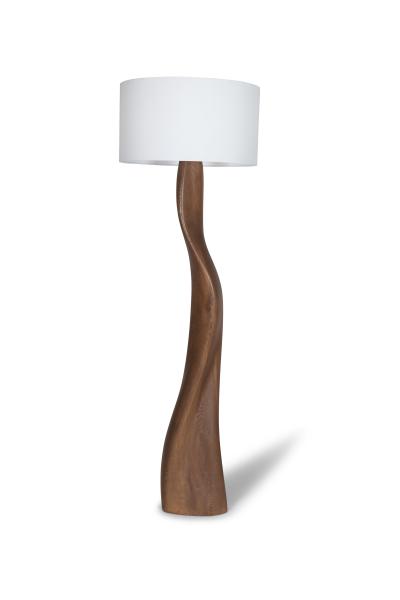  Amorph Roman floor lamp in Ash Arrozal stain with Ivory silk shade