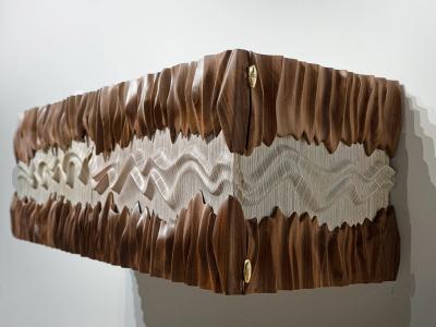  Amorph Sculpture Nuvia cabinet in Walnut White Oak Wood