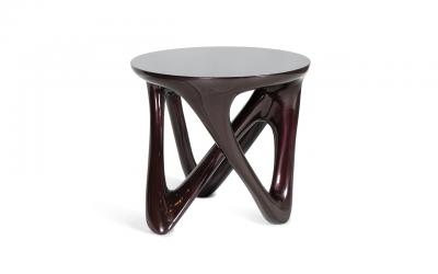  Amorph Ya side table in metallic red lacquer