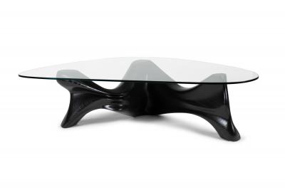  Amorph Zen coffee table in Ebony stain on Ash wood with glass top
