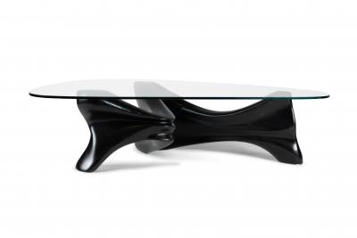  Amorph Zen coffee table in Ebony stain on Ash wood with glass top