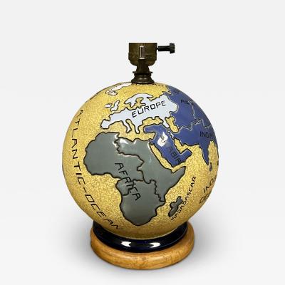  Amphora Ceramics ART DECO CERAMIC WORLD GLOBE LAMP BY AMPHORA