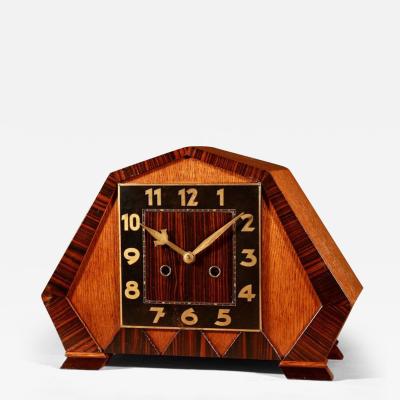  Amsterdam School Art Deco Very Stylish Design Ebony Coromandel Mantel Clock