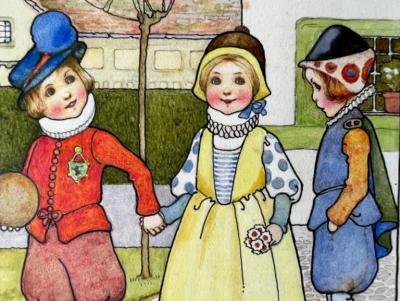  Amy Millicent Sowerby Three Children Book Illustration Female Illustrator Turn of the Century