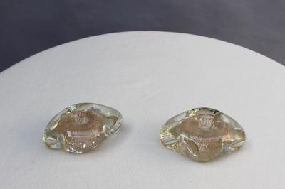  Andre Thuret Two Handblown Glass Candlestick Holders by Andre Thuret sold as a pair 