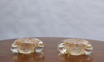  Andre Thuret Two Handblown Glass Candlestick Holders by Andre Thuret sold as a pair 