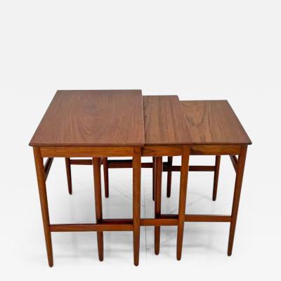  Andreas Tuck M belfabrik Hans J Wegner Teak Nesting Tables Set At 40 for Andreas Tuck Denmark 1960s