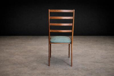  Angelini Set of Six Dining Chairs in Caviuna Hardwood and Suede by Angelini Brazil