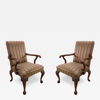  Angelo Cappellini Angelo Cappellini Chippendale Style Armchairs pair