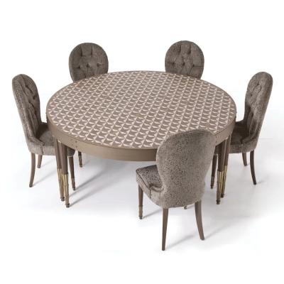  Angelo Cappellini Round Clear Tessella Table with Geometric Inlay