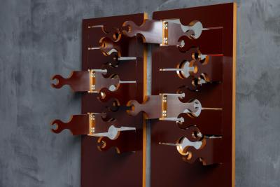  Anonima Design 1970 Scorpion Coat Rack with Mirror by Anonima Design for Bonetto Italy 1970s