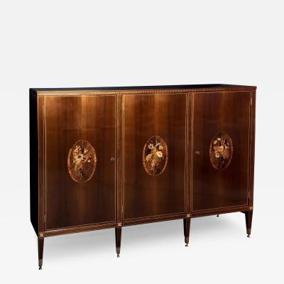  Anzani C Italian Mid Century Sideboard with Inlays by Anzani for Marelli Colico 1950s