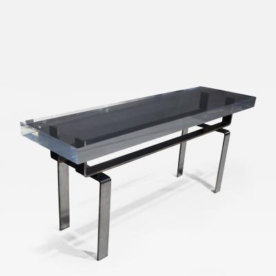  Appel Modern Appel Modern Lucite and Bronze Console