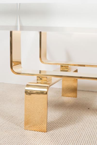  Appel Modern Bronze cocktail table with rectangular lucite top by Appel Modern