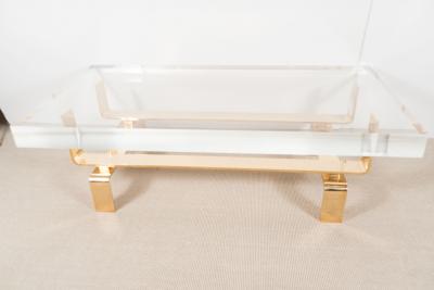  Appel Modern Bronze cocktail table with rectangular lucite top by Appel Modern