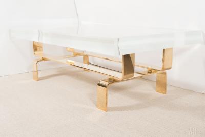  Appel Modern Bronze cocktail table with rectangular lucite top by Appel Modern