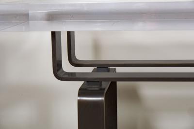  Appel Modern LUCITE AND STATUARY BRONZE CUSTOM DESIGNED CONSOLE TABLE