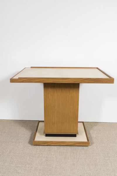  Appel Modern PAIR OF APPEL MODERN CERUSED OAK SIDE TABLES WITH PARCHMENT TOP