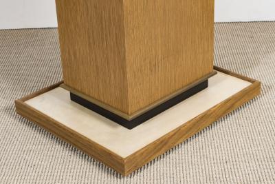  Appel Modern PAIR OF APPEL MODERN CERUSED OAK SIDE TABLES WITH PARCHMENT TOP