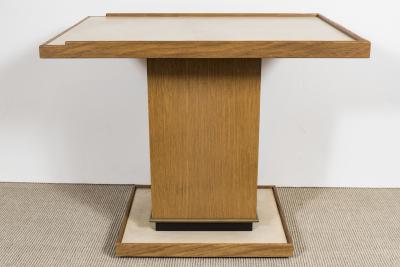 Appel Modern PAIR OF APPEL MODERN CERUSED OAK SIDE TABLES WITH PARCHMENT TOP