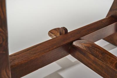  Aranjou Brutalist Solid Elm Dining Table by Aranjou France Mid 20th Century