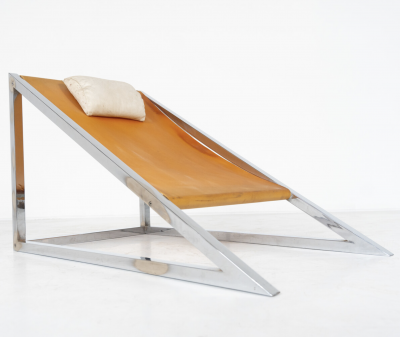  Archizoom Associati Mid Century Modern Mies Lounge Chair with Ottoman by Archizoom Associati 1960