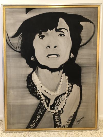  Ardovino Coco Chanel painting Signed Ardovino Oil on Canvas