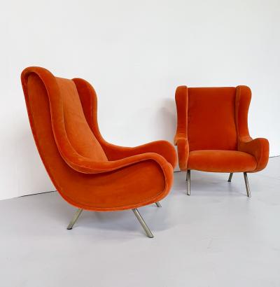  Arflex Pair of Senior Armchairs by Marco Zanuso for Arlfex