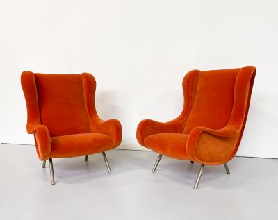  Arflex Pair of Senior Armchairs by Marco Zanuso for Arlfex