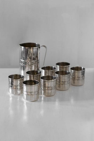  Argentieri Fratelli Calegaro Set of 8 Glasses 1 Pitcher by Argentieri Fratelli Calegaro 1968