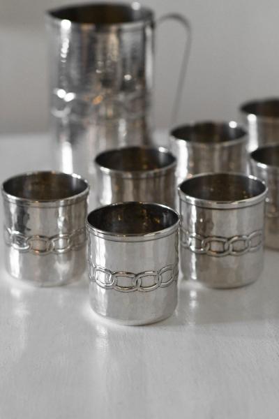  Argentieri Fratelli Calegaro Set of 8 Glasses 1 Pitcher by Argentieri Fratelli Calegaro 1968