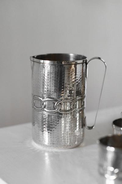  Argentieri Fratelli Calegaro Set of 8 Glasses 1 Pitcher by Argentieri Fratelli Calegaro 1968