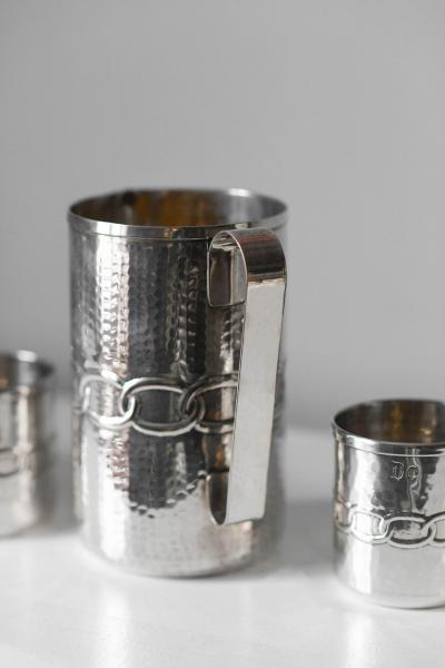  Argentieri Fratelli Calegaro Set of 8 Glasses 1 Pitcher by Argentieri Fratelli Calegaro 1968