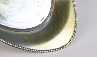 Argento Silver Art Nouveau Silvered Brass Goblets on Tray by Argentor 20th Century AT 1910