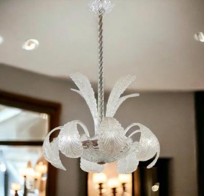  Aristi Barovier Amazing Art Deco Ninfea Murano Glass Chandelier by Barovier Italy 1940