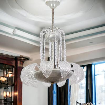  Aristi Barovier Overwhelming Art Deco Ninfea Murano Glass Chandelier by Barovier Italy 1940