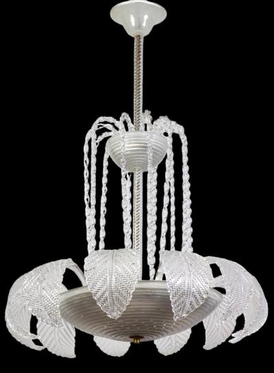  Aristi Barovier Overwhelming Art Deco Ninfea Murano Glass Chandelier by Barovier Italy 1940