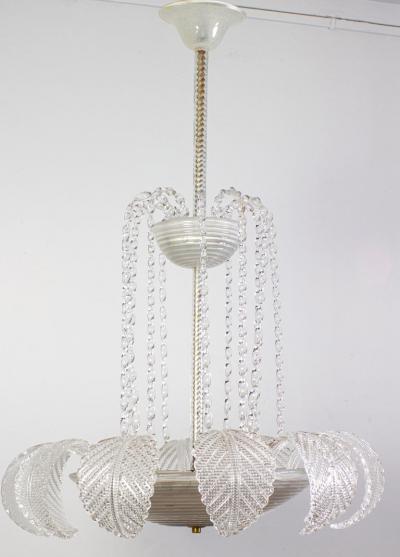  Aristi Barovier Overwhelming Art Deco Ninfea Murano Glass Chandelier by Barovier Italy 1940