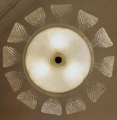  Aristi Barovier Overwhelming Art Deco Ninfea Murano Glass Chandelier by Barovier Italy 1940