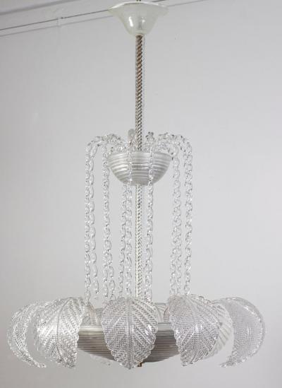  Aristi Barovier Overwhelming Art Deco Ninfea Murano Glass Chandelier by Barovier Italy 1940