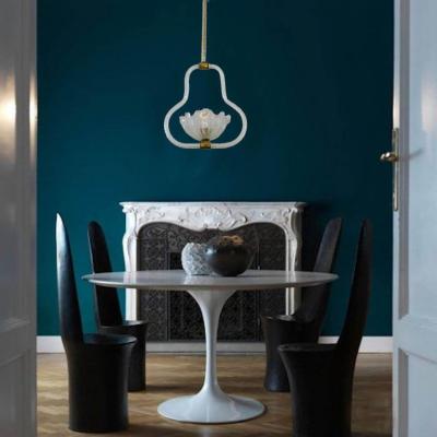  Aristi Barovier Pair of Art Deco Murano Glass and Brass Pendants or Lanterns by Barovier