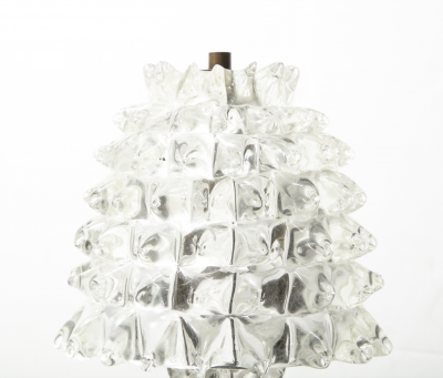  Aristi Barovier Vintage Petite Clear Rostrate Glass Table Lamp