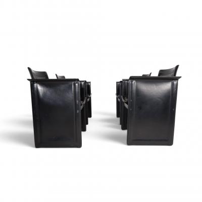  Arrben Italy Arrben Solaria leather dining chairs set of 4 by Tito Agnoli 1970
