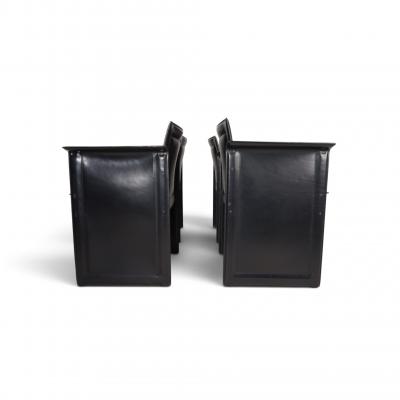  Arrben Italy Arrben Solaria leather dining chairs set of 4 by Tito Agnoli 1970