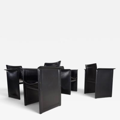  Arrben Italy Arrben Solaria leather dining chairs set of 4 by Tito Agnoli 1970