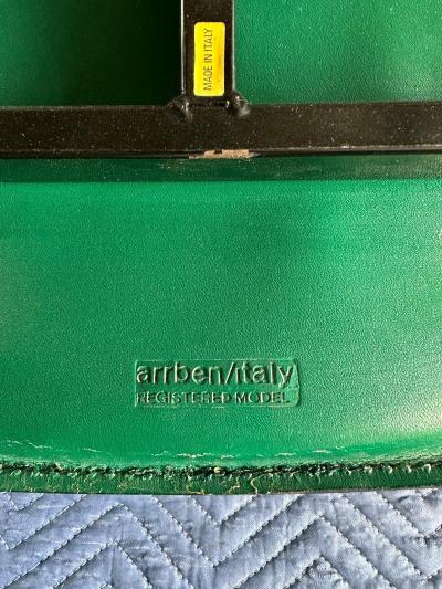  Arrben Italy Set of Four Green Stitched Leather Stiletto Chairs by Arrben ITALY