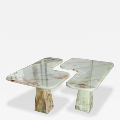  Arredamento Borsani Italian Modern Onyx Center Table Pair of Corner Consoles attributed to Borsani