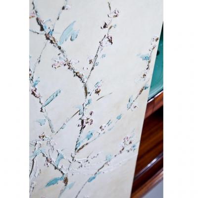  Arredamento Borsani Oswaldo Borsani Bar Cabinet art work by Lucio Fontana and Adriano Spilimbergo